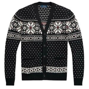Polo Ralph Lauren Big & Tall Fair Isle Cotton Cashmere Cardigan Size‎ XLT